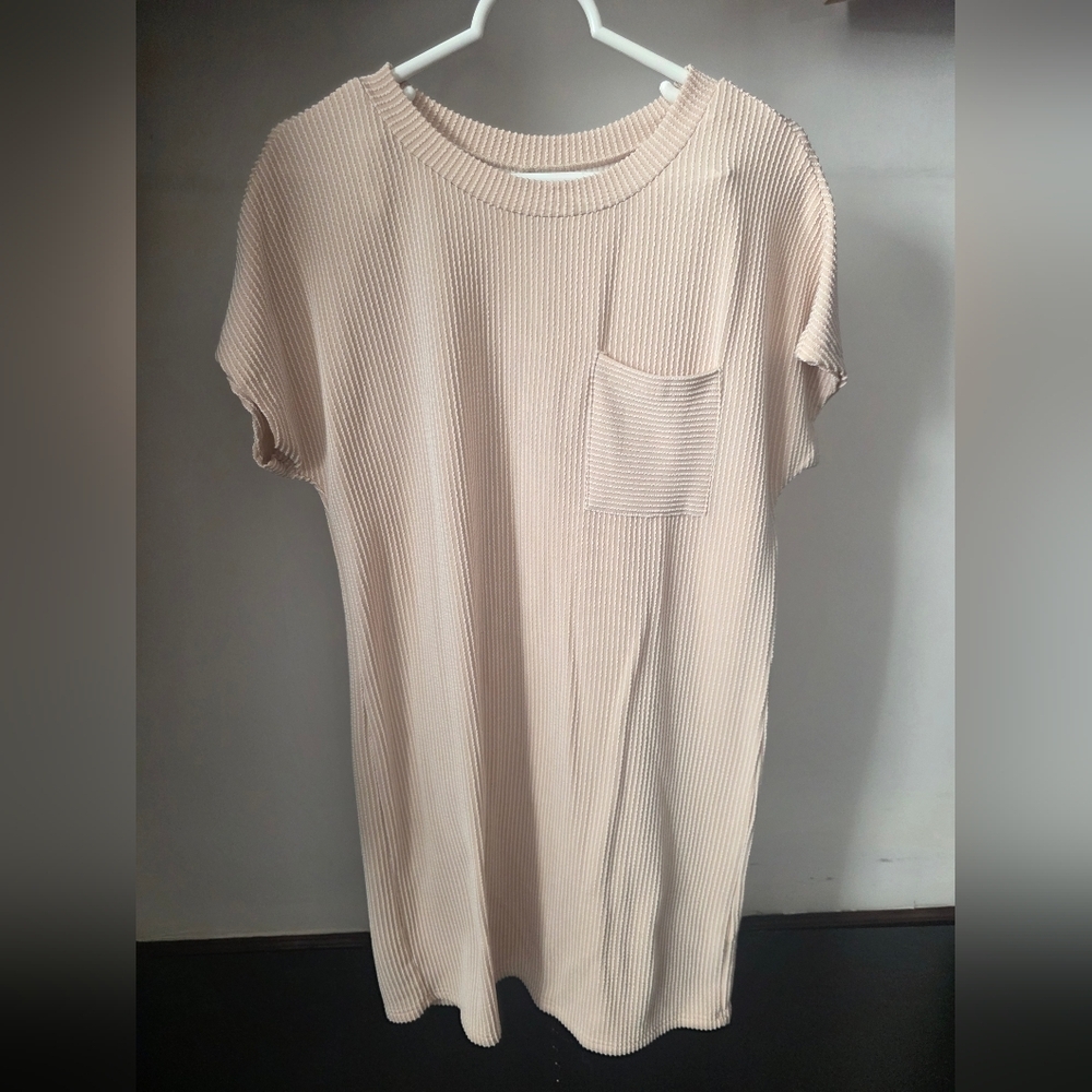 Source Unknown Blush Ribbed Midi Dress
